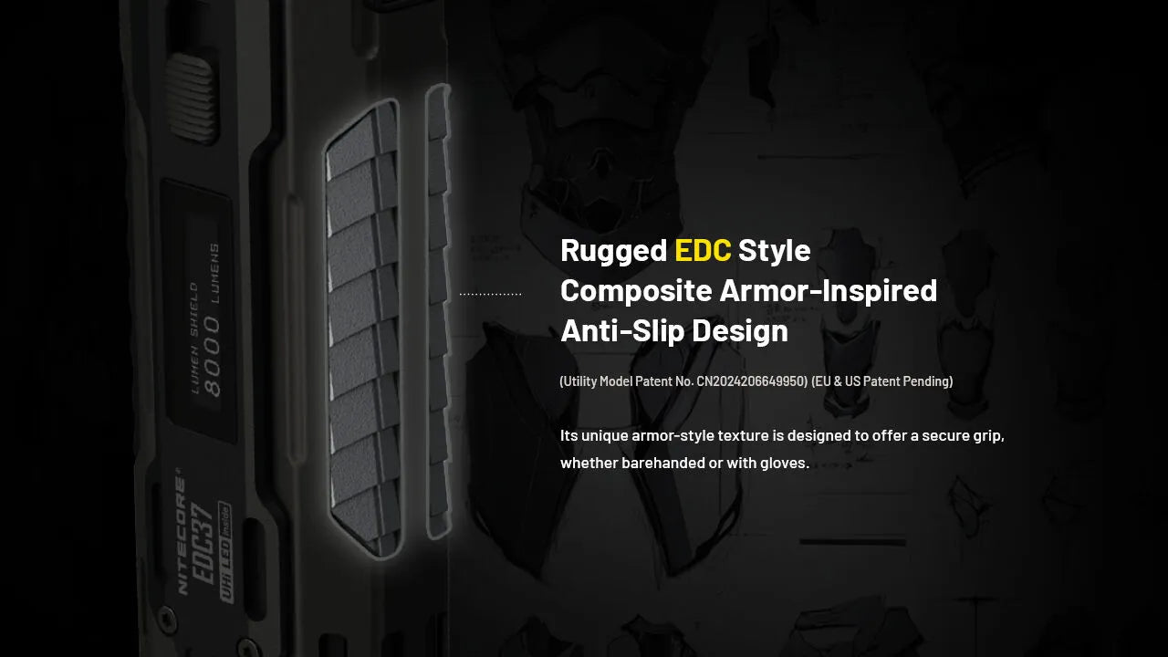 Nitecore - EDC37 - 8000 Lumens, 420 metri, Batteria 8000mAh, Ricarica USB-C - Torcia Tattica a LED