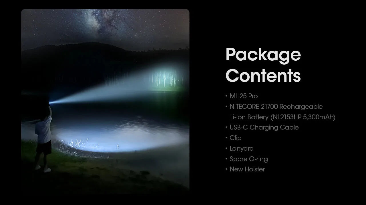 Nitecore - MH25 Pro - Ricaricabile USB - 3300 Lumens e 705 Metri - Torcia Led