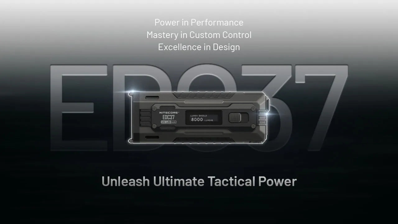Nitecore - EDC37 - 8000 Lumens, 420 metri, Batteria 8000mAh, Ricarica USB-C - Torcia Tattica a LED